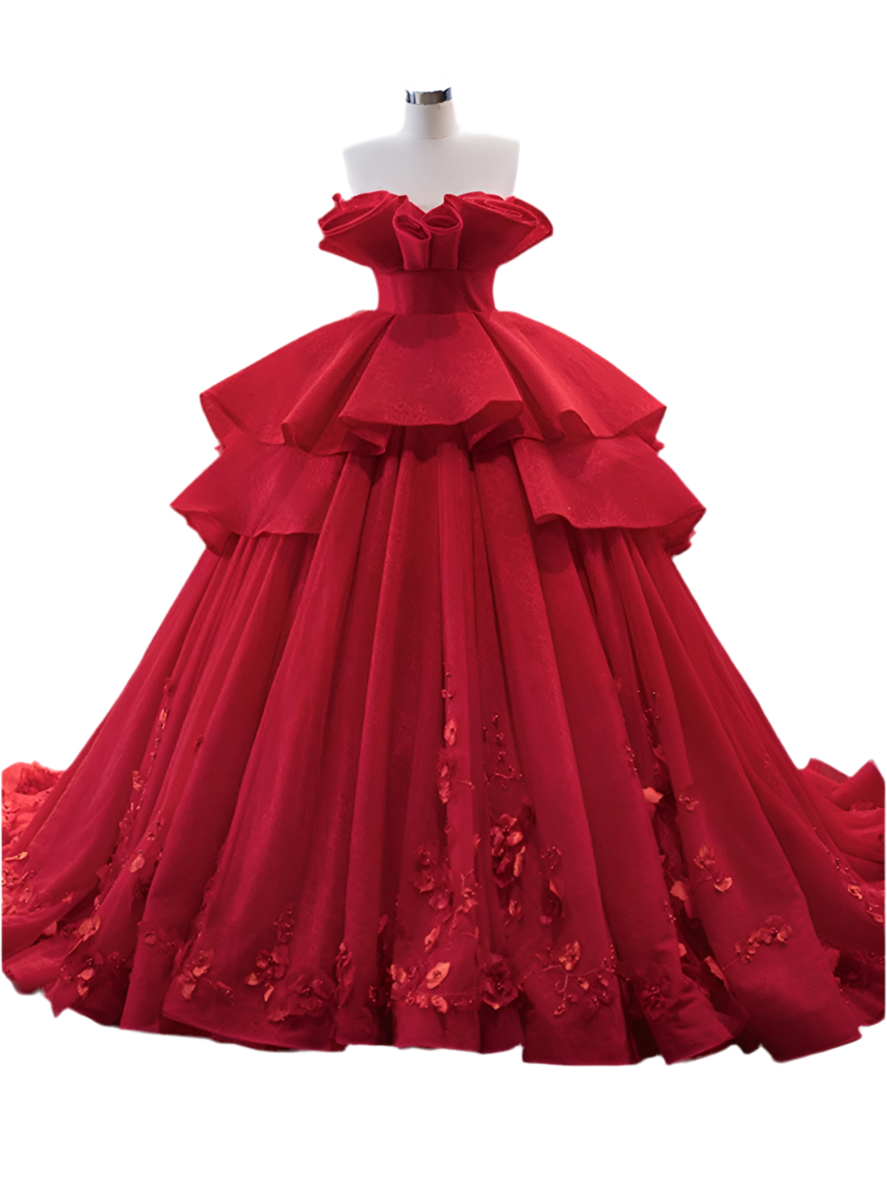 Scarlet Rose Red Quinceanera Dress