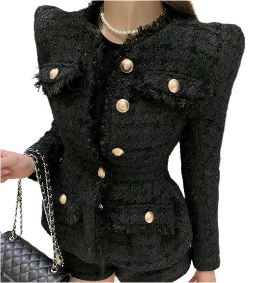 Luxury Condo Tweed Blazer +Short Suit