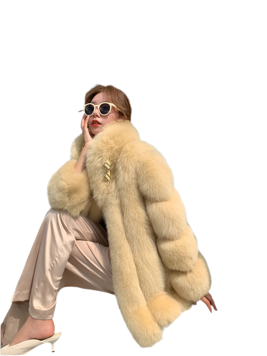 NewNew Real Fox Fur Coat