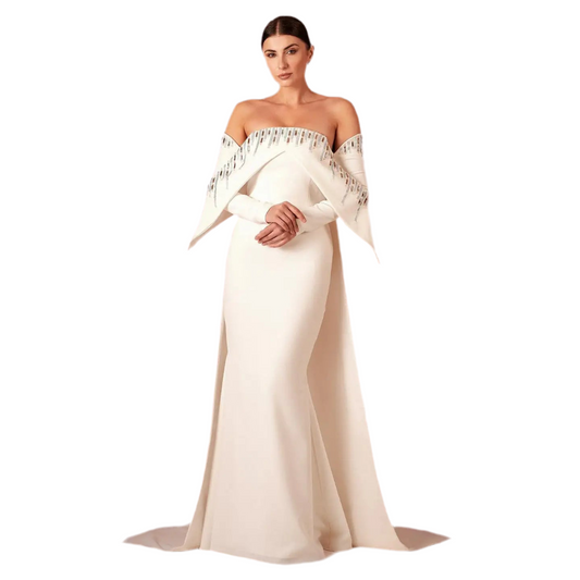 Angelic Glam Evening Gown + Cape