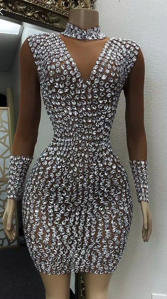 Pressure Diamond Cuff Red Carpet Dress